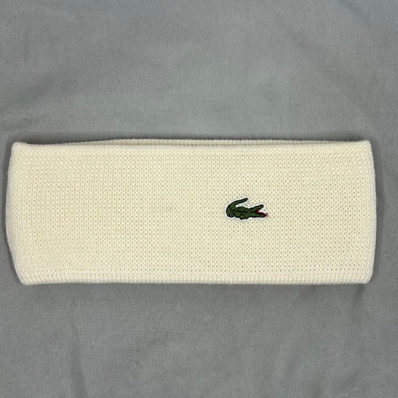 Lacoste Accessories - Lacoste Knit Headband Cream Croc Logo Warm Winter Sports Accessories New‎